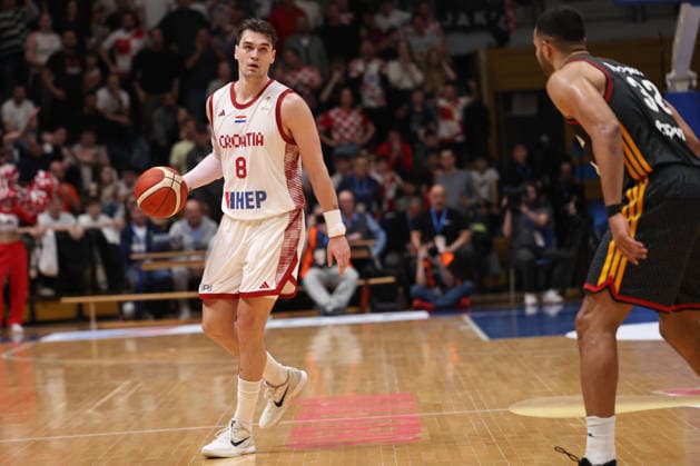 Zagreb, Croatia, 27.2.2026. FIBA Baskeball World Cup, European Qualifiers, First Round Group E, Drazen Petrovic Basketball Center, Croatia (CRO). Croatia vs Germany (93 - 88) Mario HEZONJA (9) 