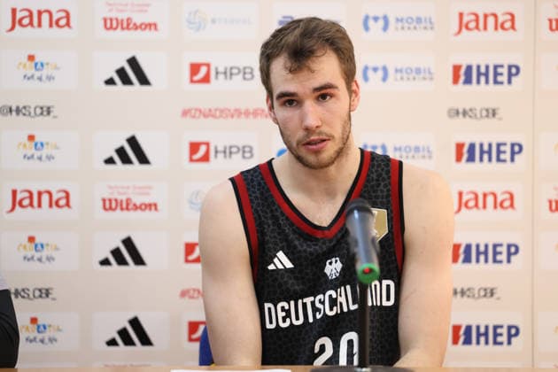 Zagreb, Croatia, 27.2.2026. FIBA Baskeball World Cup, European Qualifiers, First Round Group E, Drazen Petrovic Basketball Center, Croatia (CRO). Croatia vs Germany (93 - 88) Malte DELOW (20) 