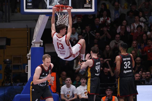 Zagreb, Croatia, 27.2.2026. FIBA Baskeball World Cup, European Qualifiers, First Round Group E, Drazen Petrovic Basketball Center, Croatia (CRO). Croatia vs Germany (93 - 88) Michael RUZIC (13) 