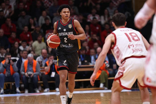 Zagreb, Croatia, 27.2.2026. FIBA Baskeball World Cup, European Qualifiers, First Round Group E, Drazen Petrovic Basketball Center, Croatia (CRO). Croatia vs Germany (93 - 88) Jack KAYIL (2) 