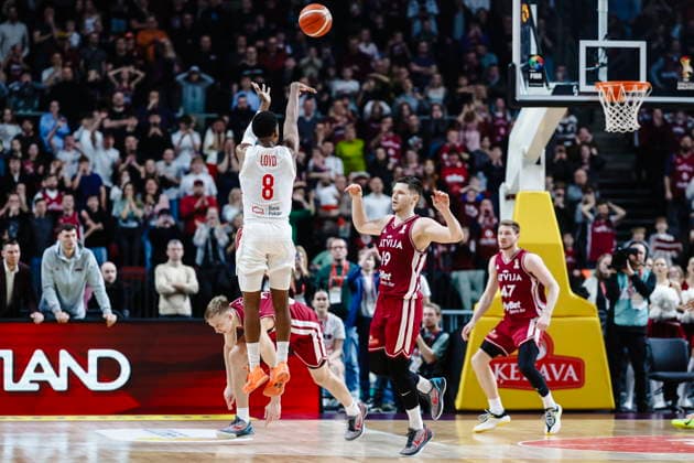Ryga 27.02.2026 KOSZYKOWKA KOSZKADRA REPREZENTACJA POLSKI MECZ LOTWA - POLSKA ELIMINACJE MISTRZOSTW SWIATA 2027 - - - MEN BASKETBALL POLISH national team, Nationalteam WORLD CUP SERIES QUALIFIERS GAME LATVIA - POLAND NZ Jordan Loyd , victory zwyciÄ™stwo radosc celebration cieszynka , the shot FOT. WOJCIECH FIGURSKI 058SPORT.PL NEWSPIX.PL --- newspix.pl  FOT. WOJCIECH FIGURSKI 058SPORT.PL