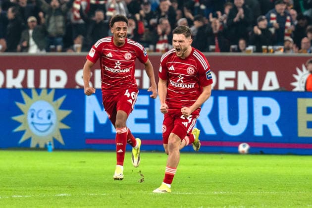 Germany 2 Bundesliga 2025 2026 Fortuna Düsseldorf vs VfL Bochum 24 Matchday 27 02 2026 Merkur Spiel Arena Nordrhein Westfalen Goal for 2 0 by Florent Muslija Fortuna Düsseldorf, 24 Cheers Joy Emotions Goal celebration Copyright: xCelinaxLeiersx