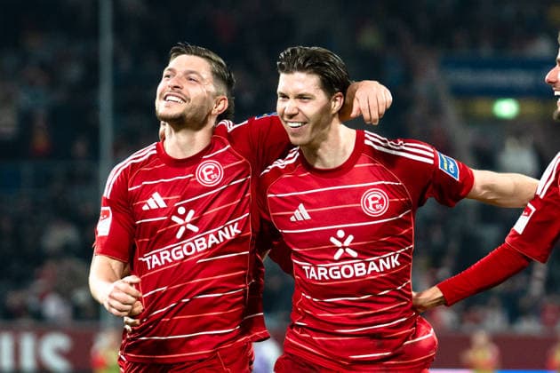 Germany 2 Bundesliga 2025 2026 Fortuna Düsseldorf vs VfL Bochum 24 Matchday 27 02 2026 Merkur Spiel Arena Nordrhein Westfalen Goal for 2 0 by Florent Muslija Fortuna Düsseldorf, 24 Jubel Freude Emotionen Torjubel Cedric Itten Fortuna Düsseldorf, 13 Copyright: xCelinaxLeiersx