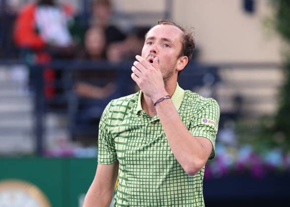 Daniil Medvedev reacts angry,anger,disappointed,disappointment,emotion, Dubai Duty Free Tennis Championships, Dubai, U A E Tennis Dubai Tennis Championships 2026 ATP Dubai Duty Free Tennis Stadium Dubai United Arab Emirates 28 February 2026 Copyright: xJuergenxHasenkopfx