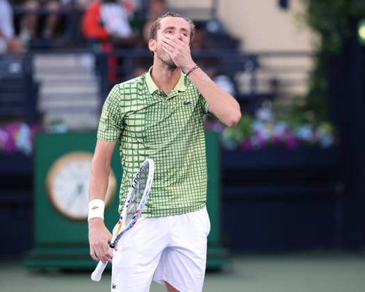 Daniil Medvedev reacts angry,anger,disappointed,disappointment,emotion, Dubai Duty Free Tennis Championships, Dubai, U A E Tennis Dubai Tennis Championships 2026 ATP Dubai Duty Free Tennis Stadium Dubai United Arab Emirates 28 February 2026 Copyright: xJuergenxHasenkopfx
