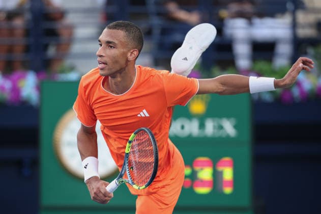 Felix Auger Aliassime CAN , Dubai Duty Free Tennis Championships, Dubai, U A E Tennis Dubai Tennis Championships 2026 ATP Dubai Duty Free Tennis Stadium Dubai United Arab Emirates 28 February 2026 Copyright: xJuergenxHasenkopfx