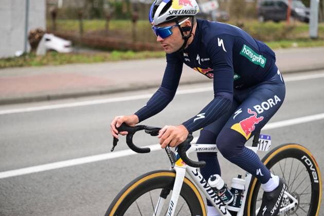Belgian Gianni Vermeersch of Red Bull-BORA-hansgrohe pictured in action during the 81st edition of the men s one-day cycling race Omloop Het Nieuwsblad (UCI World Tour), the opening race of the Flemish one-day classics season, 207,6 km from Gent to Ninove, Saturday 28 February 2026. DAVIDxPINTENS  x165893865x