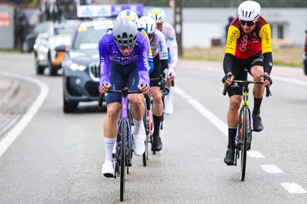 Dutch Jelte Krijnsen of Team Jayco-AIUIa pictured in action during the 81st edition of the men s one-day cycling race Omloop Het Nieuwsblad (UCI World Tour), the opening race of the Flemish one-day classics season, 207,6 km from Gent to Ninove, Saturday 28 February 2026. DAVIDxPINTENS  x165903336x