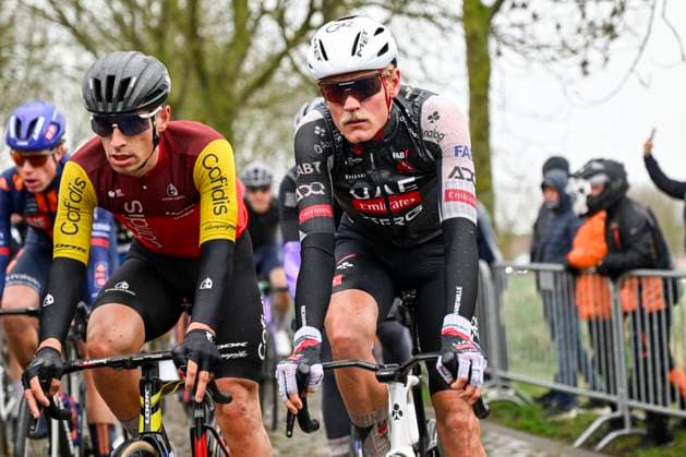 Omloop Het Nieuwsblad 2026 Cycling Race NINOVE, BELGIUM - FEBRUARY 28 : Johansen Julius (DEN) of UAE Team Emirates XRG in action during the 81th edition of Omloop Het Nieuwsblad an UCI World Tour 1.UWT one day cycling road race for Men Elite of km with start in Ghent and finish in Ninove on February 28, 2026 in Ninove, Belgium, 28 02 2026 ( Motordriver Kenny Verfaillie - Ninove Belgium  Copyright: xNicoxVereeckenx