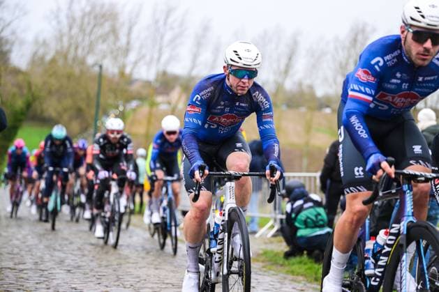 Australia s Kaden Groves of Alpecin-Premier Tech pictured in action during the 81st edition of the men s one-day cycling race Omloop Het Nieuwsblad (UCI World Tour), the opening race of the Flemish one-day classics season, 207,6 km from Gent to Ninove, Saturday 28 February 2026. DAVIDxPINTENS  x165911589x