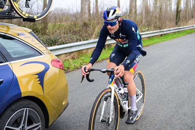 Belgian Gianni Vermeersch of Red Bull-BORA-hansgrohe pictured in action during the 81st edition of the men s one-day cycling race Omloop Het Nieuwsblad (UCI World Tour), the opening race of the Flemish one-day classics season, 207,6 km from Gent to Ninove, Saturday 28 February 2026. DAVIDxPINTENS  x165912385x