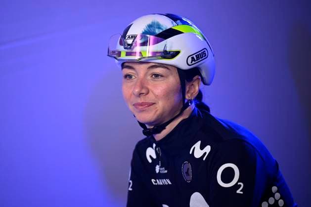 Omloop Het Nieuwsblad Women 2026 Cycling Race NINOVE, BELGIUM - FEBRUARY 28 : Lippert Liane (GER) of Movistar Team before the start of the race during the 21nd edition of Omloop Het Nieuwsblad Women an UCI Women s World Tour 1.WWT one day cycling road race for Women Elite of 137 km with start in Ghent and finish in Ninove on February 28, 2026 in Ninove, Belgium, 28 02 2026 ( Motordriver Guy De Vuyst - Ninove Belgium  Copyright: xTomasxSiskx