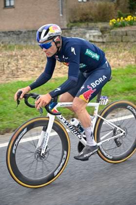 Omloop Het Nieuwsblad 2026 Cycling Race NINOVE, BELGIUM - FEBRUARY 28 : Vermeersch Gianni (BEL) of Red Bull - BORA - hansgrohe in action during the 81th edition of Omloop Het Nieuwsblad an UCI World Tour 1.UWT one day cycling road race for Men Elite of km with start in Ghent and finish in Ninove on February 28, 2026 in Ninove, Belgium, 28 02 2026 ( Motordriver Kenny Verfaillie - Ninove Belgium  Copyright: xNicoxVereeckenx