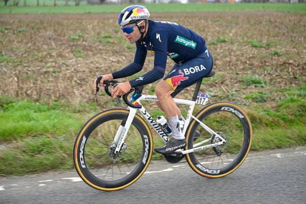 Omloop Het Nieuwsblad 2026 Cycling Race NINOVE, BELGIUM - FEBRUARY 28 : Vermeersch Gianni (BEL) of Red Bull - BORA - hansgrohe in action during the 81th edition of Omloop Het Nieuwsblad an UCI World Tour 1.UWT one day cycling road race for Men Elite of km with start in Ghent and finish in Ninove on February 28, 2026 in Ninove, Belgium, 28 02 2026 ( Motordriver Kenny Verfaillie - Ninove Belgium  Copyright: xNicoxVereeckenx