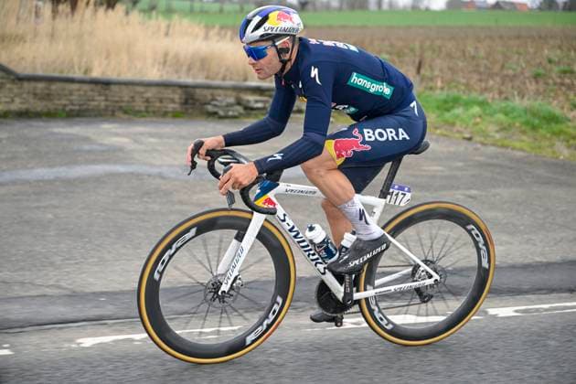 Omloop Het Nieuwsblad 2026 Cycling Race NINOVE, BELGIUM - FEBRUARY 28 : Vermeersch Gianni (BEL) of Red Bull - BORA - hansgrohe in action during the 81th edition of Omloop Het Nieuwsblad an UCI World Tour 1.UWT one day cycling road race for Men Elite of km with start in Ghent and finish in Ninove on February 28, 2026 in Ninove, Belgium, 28 02 2026 ( Motordriver Kenny Verfaillie - Ninove Belgium  Copyright: xNicoxVereeckenx