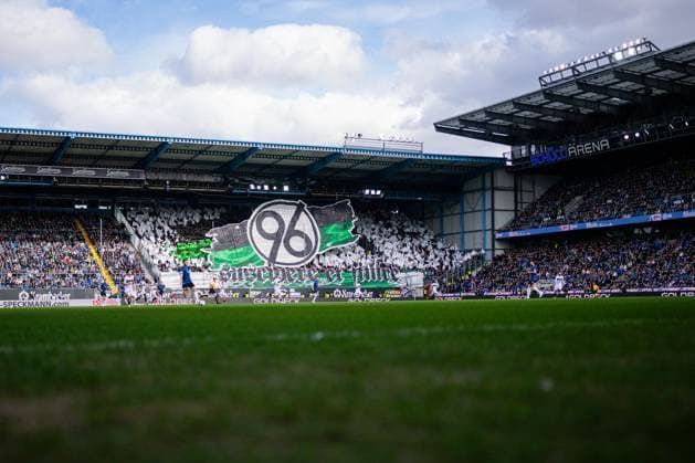 28 02 2026 Soccer, 2025 2026, 2 Bundesliga, 24 Matchday, DSC Arminia Bielefeld Hannover 96 Fans Hannover with a Choreo, Choreography, Choreography DFL REGULATIONS PROHIBIT ANY USE OF PHOTOGRAPHS AS IMAGE SEQUENCES AND OR QUASI VIDEO