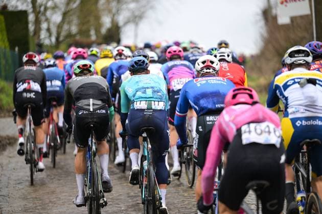 Italy s Davide Ballerini of XDS Astana Team pictured in action during the 81st edition of the men s one-day cycling race Omloop Het Nieuwsblad (UCI World Tour), the opening race of the Flemish one-day classics season, 207,6 km from Gent to Ninove, Saturday 28 February 2026. DAVIDxPINTENS  x165915824x