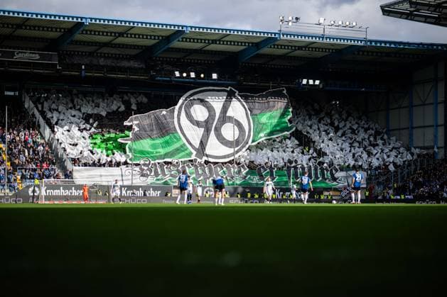 28 02 2026 Soccer, 2025 2026, 2 Bundesliga, 24 Matchday, DSC Arminia Bielefeld Hannover 96 Fans Hannover with a Choreo, Choreography, Choreography DFL REGULATIONS PROHIBIT ANY USE OF PHOTOGRAPHS AS IMAGE SEQUENCES AND OR QUASI VIDEO