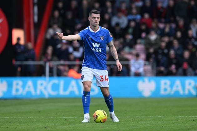 Bournemouth v Sunderland, Premier League Granit Xhaka (34) of Sunderland gestures during the Premier League match between Bournemouth and Sunderland at the Vitality Stadium, Bournemouth, UK on 28 February 2026. Bournemouth Vitality Stadium Dorset UK Editorial use only DataCo restrictions apply See www.football-dataco.com , Copyright: xGrahamxHuntx PSI-23826-0069