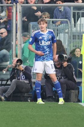 Como™s Jesus Rodriguez celebrate during the Serie A soccer match between Como and Lecce at the Giuseppe Sinigaglia stadium in Como, north Italy - February 28, 2026 - Soccer.  Copyright: xAntonioxSaia LaPressex