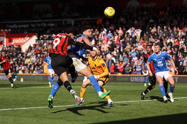 Bournemouth gegen Sunderland 28. Februar 2026, Bournemouth Premier League Fußball Bournemouth gegen Sunderland Evanilson von Bournemouth erzielt das erste Tor Foto Jacques Feeney Abseits Bournemouth UK  Copyright: xJacquesxFeeneyx xOffsidexOffside