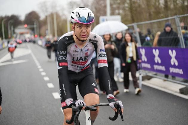 Belgium s Florian Vermeersch of UAE Team Emirates-XRG pictured after the 81st edition of the men s one-day cycling race Omloop Het Nieuwsblad (UCI World Tour), the opening race of the Flemish one-day classics season, 207,6 km from Gent to Ninove, Saturday 28 February 2026. DAVIDxPINTENS  x165957768x