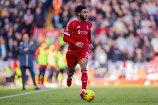 Football - FA Premier League - Liverpool FC v West Ham United FC LIVERPOOL, ENGLAND - Saturday, February 28, 2026: Liverpool s Joe Gomez during the FA Premier League match between Liverpool FC and West Ham United FC at Anfield. (Photo by David Rawcliffe Propaganda) LIVERPOOL Anfield MERSEYSIDE ENGLAND  Copyright: xDavidxRawcliffex P2026-02-28-Liverpool_West_Ham-53