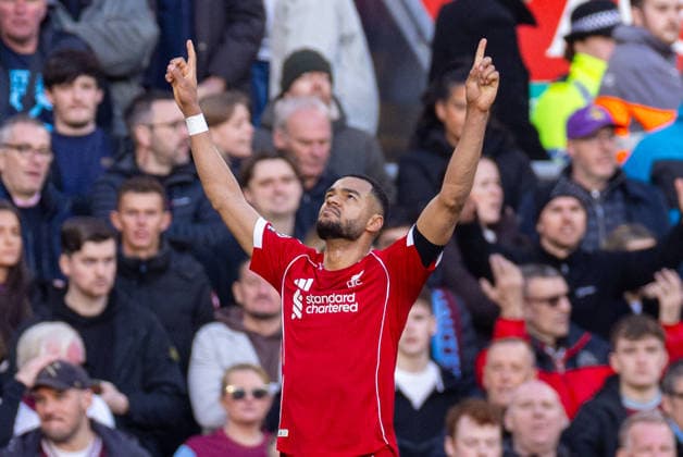 Football - FA Premier League - Liverpool FC v West Ham United FC LIVERPOOL, ENGLAND - Saturday, February 28, 2026: Liverpool s Cody Gakpo celebrates after scoring his side a fourth goal during the FA Premier League match between Liverpool FC and West Ham United FC at Anfield. (Photo by David Rawcliffe Propaganda) LIVERPOOL Anfield MERSEYSIDE ENGLAND  Copyright: xDavidxRawcliffex P2026-02-28-Liverpool_West_Ham-84