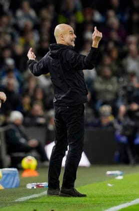 Leeds, England, 28th February 2026. Pep Guardiola coach of Manchester City during the Leeds United vs Manchester City Premier League match at Elland Road, Leeds. Picture credit should read: Andrew Yates Sportimage EDITORIAL USE ONLY. No use with unauthorised audio, video, data, fixture lists, club league logos or live services. Online in-match use limited to 120 images, no video emulation. No use in betting, games or single club league player publications. SPI_051_AY_Leeds_Man_City SPI-4565-0051