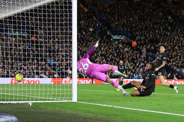 Fußball Premier League Leeds United v Manchester City 28. Februar 2026 Premier League Leeds United v Manchester City Antoine Semenyo von Manchester City erzielt das 1. Tor Foto Simon Stacpoole Abseits Leeds UK  Copyright: xSimonxStacpoolexOffside
