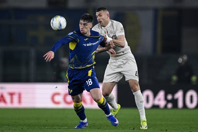 Mg Verona 28 02 2026 - campionato di calcio serie A Hellas Verona-Napoli foto Matteo Gribaudi Image nella foto: Charlys-Alessandro Buongiorno 