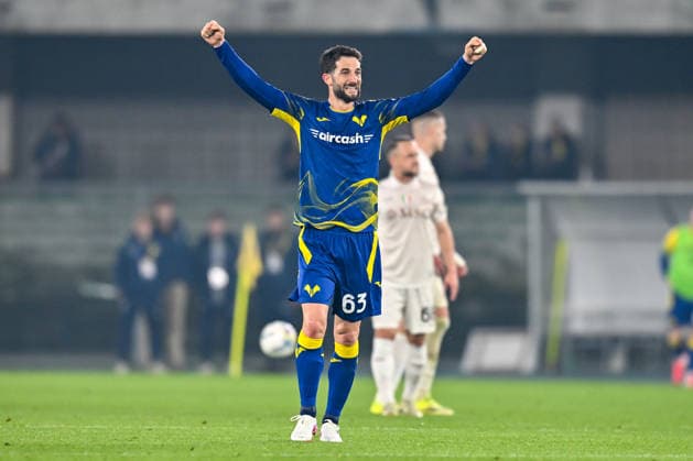 Hellas Verona s Roberto Gagliardini celebrates after scoring a goal during Hellas Verona FC vs SSC Napoli, Italian soccer Serie A match in Verona, Italy, February 28 2026  Copyright: xAlessioxMarini IPAxSportx xipa-agency.netx xx IPA_72163734 IPA_Agency_IPA72163734