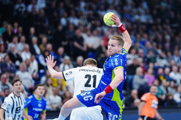 Throw Goal Ellidi Snaer Vidarsson VfL Gummersbach, 04 GER, THW Kiel vs VfL Gummersbach, Handball, 1 Bundesliga, Matchday 23, Season 2025 2026, 28 02 2026 GER, THW Kiel vs VfL Gummersbach, Handball, 1 Bundesliga, Matchday 23, Season 2025 2026, 28 02 2026 Kiel Copyright: xEibner-Pressefoto MarcelxvonxFehrnx EP_MFN