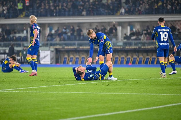 Hellas Verona shows his disappointment during Hellas Verona FC vs SSC Napoli, Italian soccer Serie A match in Verona, Italy, February 28 2026  Copyright: xAlessioxMarini IPAxSportx xipa-agency.netx xx IPA_72166343 IPA_Agency_IPA72166343