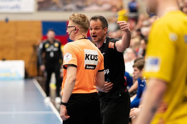 Matthias Flohr, HBW Balingen Weilstetten, Coach , upset HBW Balingen Weilstetten vs HSC 2000 Coburg, Handball, 2 Bundesliga, 22 Matchday, Season 2025 2026, 28 02 2026 Eibner Pressefoto Andreas Ulmer HBW Balingen Weilstetten vs HSC 2000 Coburg, Handball, 2 Bundesliga, 22 Matchday, Season 2025 2026, 28 02 2026 Balingen Copyright: xEibner-Pressefoto AndreasxUlmerx EP_AUR