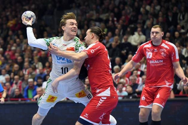 Gisli Thorgeir Kristjansson SC Magdeburg 10 on the throw Olle Forsell Schefvert MT Melsungen 25 , Dainis Kristopans MT Melsungen 10 R , GER, MT Melsungen SC Magdeburg, Handball, 1 Bundesliga, Matchday 23, Season 2025 2026, 28 02 2026, GER, MT Melsungen SC Magdeburg, Handball, 1 Bundesliga, Matchday 23, Season 2025 2026, 28 02 2026 Kassel Copyright: xEibner-Pressefotox xRolandxSippelx EP_RSL