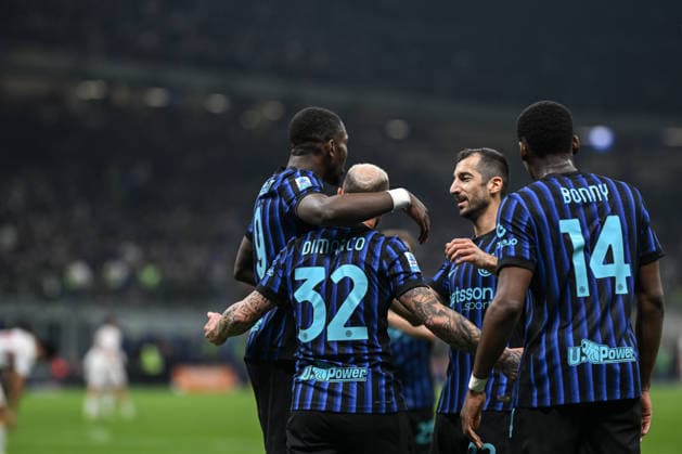 Federico Dimarco of Inter FC celebrating after a goal during the Italian Serie A football match between Inter FC and Genoa Cfc serie A match on February 28th, 2026 at Giuseppe Meazza San Siro Siro stadium in Milan, Italy  Copyright: xTizianoxBallabio IPAxSportx xipa-agency.netx xx IPA_72171775 IPA_Agency_IPA72171775