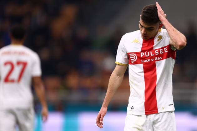 Johan Vasquez (Genoa Cfc) looks dejected, Serie A, FC Internazionale v Genoa CFC, Giuseppe Meazza, February 28, 2026, Milan, Italy.