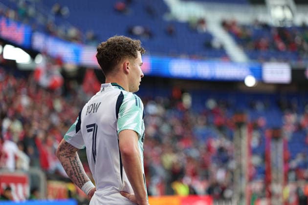 February 28, 2026, Harrison, New Jersey, USA: New England Revolution forward Griffin Yow (7) prepares for a corner kick at Sports Illustrated Stadium. Harrison USA - ZUMAs325 20260228_zsp_s325_071 Copyright: xJessxStilesx