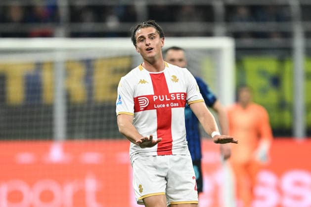 CALCIO - Serie A - Inter - FC Internazionale vs Genoa CFC Lorenzo Colombo of IGenoa Cfc react during the Italian Serie A football match between Inter FC and Genoa Cfc serie A match on February 28th, 2026 at Giuseppe Meazza San Siro Siro stadium in Milan, Italy Milan Italy  Copyright: xIPAxSport ABACAx