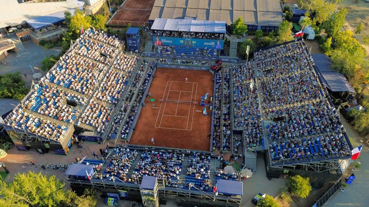 Chile Open 2026 ATP, Tennis Herren 250) On February 28, 2026, in Santiago, Chile, Argentina s Francisco Cerundolo plays against Germany s Yannick Hanfmann in the singles semifinal match at the Chile Open 2026 (ATP 250) held at Court Central of San Carlos de Apoquindo in Santiago de Chile. Santiago Chile  Copyright: xReinaldoxUbillax originalFilename:ubilla-notitle260301_npKVl.jpg