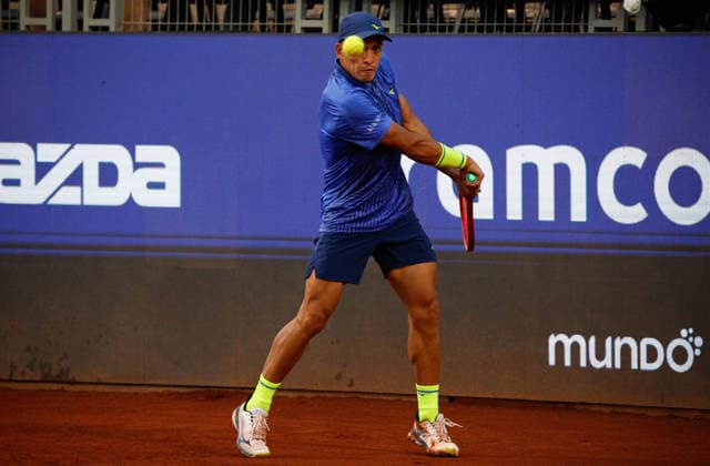 Chile Open 2026 ATP, Tennis Herren 250) Sebastian Baez of Argentina competes in his singles semifinal match against Luciano Darderi of Italy at the Chile Open 2026 (ATP 250) held at Court Central of San Carlos de Apoquindo in Santiago, Chile, on February 28, 2026. Santiago Chile  Copyright: xReinaldoxUbillax originalFilename:ubilla-notitle260228_npqjc.jpg