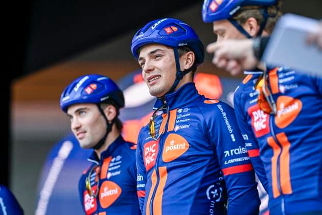 Kuurne Brussel Kuurne 2026 Cycling Race KUURNE, BELGIUM - MARCH 01 : Bittner Pavel (CZE) of Team Picnic PostNL on stage before the start of the race during the 78th edition of Kuurne Brussel Kuurne an UCI ProSeries 1.Pro one day cycling road race for Men Elite of 194 km with start in Kortrijk and finish in Kuurne on March 1, 2026 in Kuurne, Belgium, 01 03 2026 ( Motordriver Kenny Verfaillie - Kuurne Belgium  Copyright: xNicoxVereeckenx