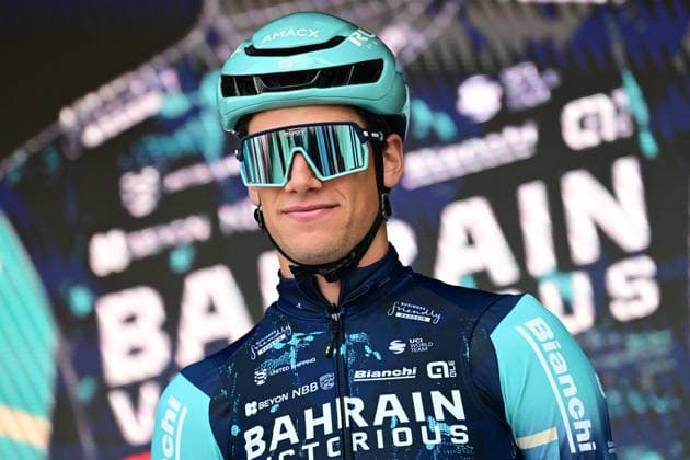 Belgium s Alec Segaert of Bahrain-Victorious pictured during the team presentation at the start of the 78th edition of the men elite race of the Kuurne-Brussels-Kuurne one day cycling race, 195 km from Kuurne to Kuurne via Brussels, Sunday 01 March 2026. DIRKxWAEM  x166066682x