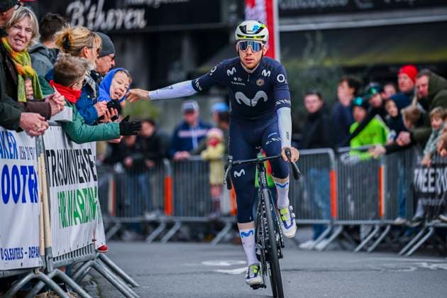 Kuurne Brussel Kuurne 2026 Cycling Race KUURNE, BELGIUM - MARCH 01 : Adria Roger (ESP) of Movistar Team before the start of the race during the 78th edition of Kuurne Brussel Kuurne an UCI ProSeries 1.Pro one day cycling road race for Men Elite of 194km with start in Kortrijk and finish in Kuurne on March 1, 2026 in Kuurne, Belgium, 01 03 2026 ( Motordriver Kenny Verfaillie - Kuurne Belgium  Copyright: xTomasxSiskx