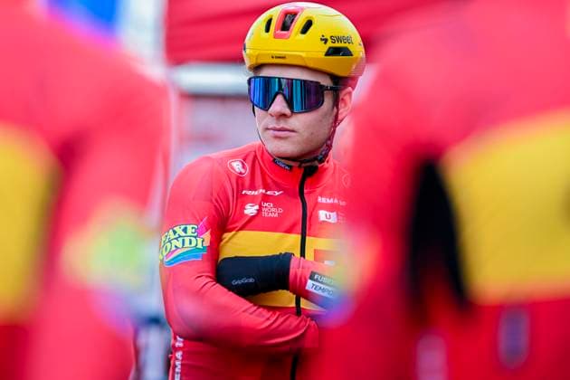 Kuurne Brussel Kuurne 2026 Cycling Race KUURNE, BELGIUM - MARCH 01 : Abrahamsen Jonas (NOR) of Uno-X Mobility before the start of the race during the 78th edition of Kuurne Brussel Kuurne an UCI ProSeries 1.Pro one day cycling road race for Men Elite of 194 km with start in Kortrijk and finish in Kuurne on March 1, 2026 in Kuurne, Belgium, 01 03 2026 ( Motordriver Kenny Verfaillie - Kuurne Belgium  Copyright: xNicoxVereeckenx