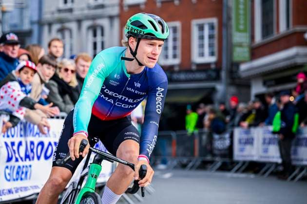 Kuurne Brussel Kuurne 2026 Cycling Race KUURNE, BELGIUM - MARCH 01 : Pedersen Rasmus sojberg (DEN) of Decathlon CMA CGM Team before the start of the race during the 78th edition of Kuurne Brussel Kuurne an UCI ProSeries 1.Pro one day cycling road race for Men Elite of 194km with start in Kortrijk and finish in Kuurne on March 1, 2026 in Kuurne, Belgium, 01 03 2026 ( Motordriver Kenny Verfaillie - Kuurne Belgium  Copyright: xTomasxSiskx