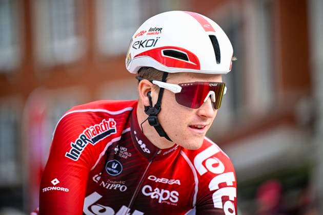 Kuurne Brussel Kuurne 2026 Cycling Race KUURNE, BELGIUM - MARCH 01 : Berckmoes Jenno (BEL) of Lotto Intermarche before the start of the race during the 78th edition of Kuurne Brussel Kuurne an UCI ProSeries 1.Pro one day cycling road race for Men Elite of 194km with start in Kortrijk and finish in Kuurne on March 1, 2026 in Kuurne, Belgium, 01 03 2026 ( Motordriver Kenny Verfaillie - Kuurne Belgium  Copyright: xTomasxSiskx