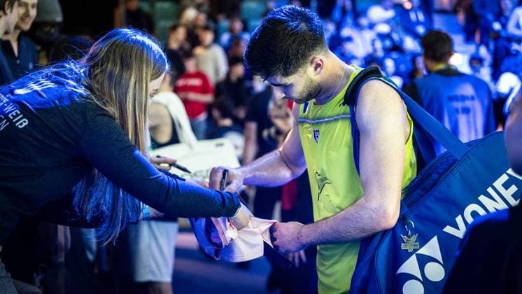 Yonex German Open 2026 in Mülheim an der Ruhr FOR EDITORIAL PURPOSES ONLY EDITORIAL USE ONLY p Frenchman Toma Junior Popov yellow jersey wins his semi-final against Chi Yu Jen Taipei Germany NRW Mülheim an der Ruhr at the Yonex German Open in Mülheim an der Ruhr on Saturday, 28 02 2026 Copyright MartinxMöller Copyright: MartinxMöller doc84s9vvyit91116scfsrc ,EDITORIAL USE ONLY Copyright: MartinxMöller