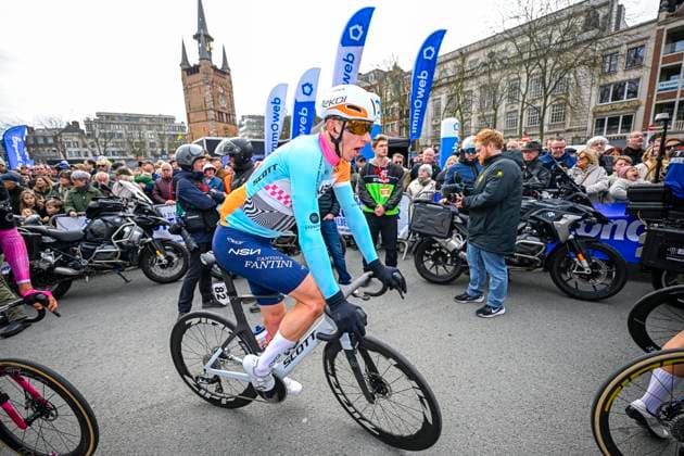 Kuurne Brussel Kuurne 2026 Cycling Race KUURNE, BELGIUM - MARCH 01 : Askey Lewis (GBR) of NSN Cycling Team before the start of the race during the 78th edition of Kuurne Brussel Kuurne an UCI ProSeries 1.Pro one day cycling road race for Men Elite of 194km with start in Kortrijk and finish in Kuurne on March 1, 2026 in Kuurne, Belgium, 01 03 2026 ( Motordriver Kenny Verfaillie - Kuurne Belgium  Copyright: xTomasxSiskx
